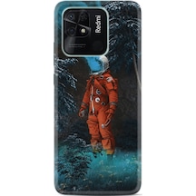 Xiaomi Redmi 10C Kılıf Silikon Desen Özel Seri Astronot Smoke 1769