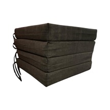 Sandalye Minderi Su Geçirmez Güneş Dayanımlı Keten Kumaş Koltuk Minderi 50x50x8cm Antrasit 4 Adet Mavi