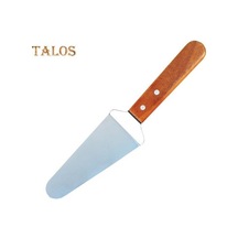 Kek Spatula Ahşap Saplı Paslanmaz Çelik Üçgen Spatula Ev İçin Dayanıklı Rahat Kavrama Peynirli Pizza Kürek