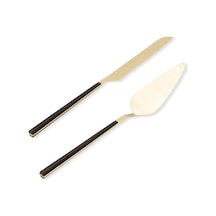 The Mia Pasta Servis Seti Bianco Siyah Gold Ckb0252 Altın