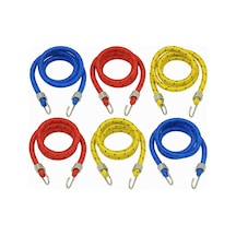 Bagaj Ahtapotu 6 Lı Asorti Set, 100 Cm Sabit Ve 1,5 Mt Uzayabilen Kalın Bagaj Lastiği, Kancalı Standart