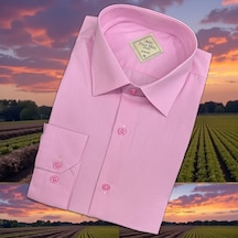 Linen Keten Slim Fit 4 Mevsim Giyilebilen Pamuklu Gömlek Pembe