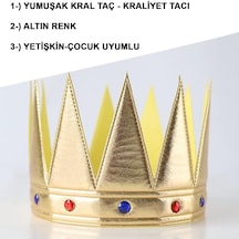 Altın Renk Eva Yumuşak Kral Kraliyet Tacı Yetişkin Çocuk Uyumlu 55 Cm 5691 "
