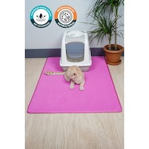 100x110 Cm Hücreli Kedi Kumu Paspası Kedi Matı Kedi Tuvalet Önü Paspası Pembe