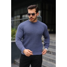 Efnaz Style Erkek Bisiklet Yaka Örme Kazak Antrasit