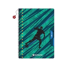Keskin A4 Çizgili Karton Kapak Charmlı Futbol Defter - Yeşil Çok Renkli