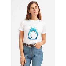 My Neighbor Komşum Totoro Baskılı Beyaz Kadın Tshirt (534308347)