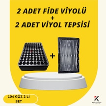 2 Adet Fide Viyolü + 2 Adet Viyol Tepsisi Set Fidelik Fide Yetiştirme Seti Seçimli 104 Göz Yuvarlak