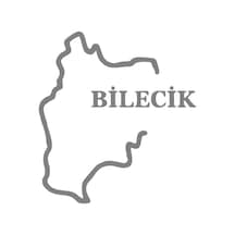 Bilecik Harita Araba Sticker 17x17 Cm Gri