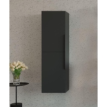Orka Pure 40 Cm Mat Antrasit Banyo Çamaşır Boy Dolabı Teak