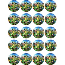 Minecraft Yenilebilir Yuvarlak Kurabiye Resim Baskı