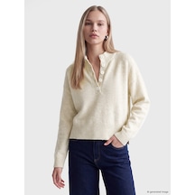 Lcw Vision Ekru Oversize Kadın Triko Kazak