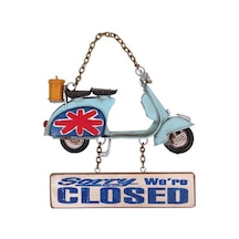Dekoratif Metal Kapı Yazısı Scooter Vintage  Dekoratif Hediyelik