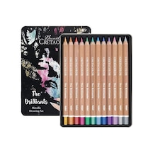 Cretacolor Megacolor Brilliants Kalın Metalik Kuru Boya Kalem Seti 12 Renk Metal Kutu 29098 Diğer