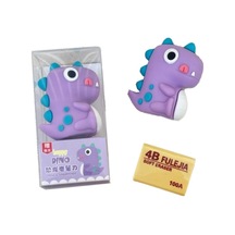 Dinozor Kalemtraş 3d Şekilli Silikon Kalemtraş - Mor
