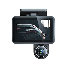 Createtech 4in Şeffaf Araba Dikiz Aynası Dash Cam Geniş Açı Kayıt Otomatik Güvenlik Kamerası