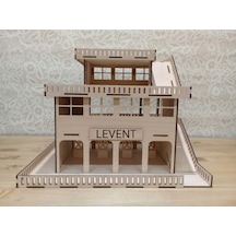 Ahşap 3 Katlı Oyuncak Otopark Kahverengi