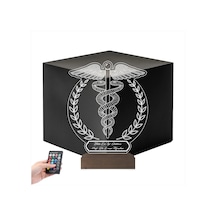 Luvivia Doktor Tıp Logo Tasarım Hediye Kişiye Özel 3d Lamba - Masa Gece Lambası