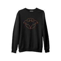 Yarasa Logo Siyah Erkek Kalın Sweatshirt 001 Yarasa Logo Siyah Erkek Kalın Sweatshirt 001