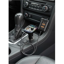 Pd 30w Hızlı Şarj & Rgb Led Işıklı Araç Fm Transmitter 6 Multi-port 5v 3.1a Usb 1m Kablolu