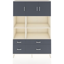 Hyperion Dolap 8 Raflı 4 Çekmeceli 3 Kapaklı 132x44x195 Aytaşı-antrasit/antrasit Antrasıt/antrasıt