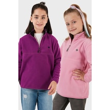 Lela Yumuşak Dokulu Fermuarlı Dik Yaka Şardonlu 2'Li Paket Çocuk Polar 5905002S2 Mor-Şeker Pembe Lela Yumuşak Dokulu Fermuarlı Dik Yaka Şardonlu 2'Li Paket Çocuk Polar 5905002S2 Mor-Şeker Pembe
