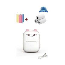 Mini Fotoğraf Yazıcı Kablosuz Etiket Yazıcı Baskı Makinesi Ios Android Uyumlu Termal Printer Pembe