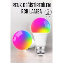 Renk Değiştirebilen Rgb Işıklı Led Ampul A+enerji 15 Watt Led Işık Çok Renkli