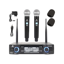 Rennes RM-550EE UHF Çiftli EL Telsiz Kablosuz Mikrofon Seti