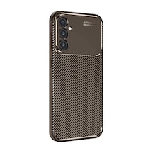 Samsung Galaxy Uyumlu A16 5g Kılıf Auto Focus Karbon Kapak - Kahverengi Düz Renkli