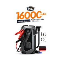Tr Seyoni 4'ü 1 Arada Akü Takviye Cihazı, Powerbank, Hava Kompresörü, Led Fener, 16.000mah, 150psı, 12 Volt, 200 Am
