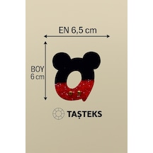 Taşlı Ütülenebilen Veya Sticker Olarak Kullanılabilen ' Mickey O ' Harfi