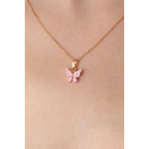 Gold Pembe Renk Figür Kadın Kolye Tj-bko6817 Altın - Çok Renkli
