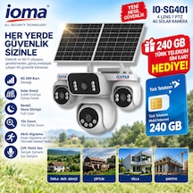 İoma Io-sg401 4 Lens 1 Ptz 4g Solar Güvenlik Kamerası+240gb Türk Telekom Sim Kart