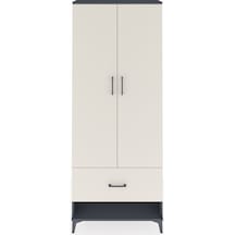Arges Dolap 4 Raflı Tek Çekmeceli 2 Kapaklı 88x30x221 Antrasi... Antrasit