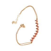 Pembe Zirkon Taşlı 925Ayar Gümüş Rose Kalpli Bileklik