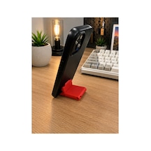 Katlanabilir Telefon Standı 2'li Set - Kırmızı Masaüstü Telefon Tutucu - Taşınabilir Mini Telefon Standı - Anahtarlıklı Telefon Standı Kırmızı Kırmızı
