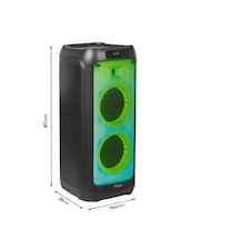 Wave8 8 İnç 20,3 Cm Çift Woofer Lı Hoparlör, 600w, Bluetooth, Usb/microsd, Wave Led Efekti, Tws Kablosuz Bağlantı, Siyah