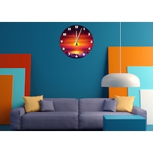 Ti-play Gündoğumu 30x30cm Akrilik Dekoratif Modern Duvar Saati ÇOk Renkli