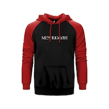 Meshuggah Logo Kırmızı Renk Reglan Kol Kapşonlu Sweatshirt Kırmızı