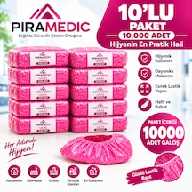 Piramedic Galoş 10 Micron 10000 Adet Pembe Galoş