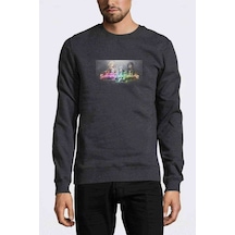 Sword Art Online Baskılı Füme Antrasit Erkek Örme Sweatshirt