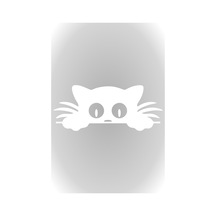 30 X 12 Cm Bagajdan Bakan Kedi Oto Sticker Araba Cam Sticker Gri