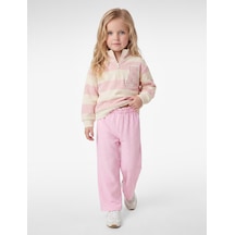 Koton Fırfır Detaylı Geniş Paça Pantolon Pembe 7wmg10056ak Gül