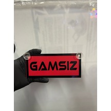 Kırmızı Renk Üzeri Siyah Renk Gamsız Yazılı Vantuzlu Cam Süsü