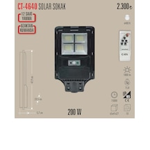Ct-4640 200w Solar Led Projetör 1 Adet Beyaz Işık