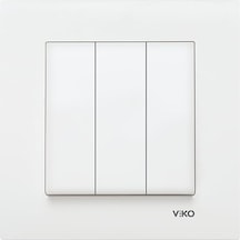 Viko Karre Beyaz Üçlü Anahtar Çerçeveli - 90967068