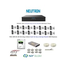 Neutron 2mp 16 Kameralı Gece Renkli Sesli Dış Ortam Ahd Full Kamera Seti 500gb Disk Neu-ab120-28-ca