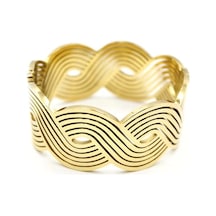 Kıvrımlı Çelik Bilezik - Altın Çok Renkli