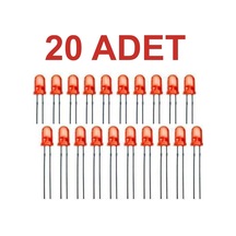 20 Adet 5mm Kırmızı Led Rodevino